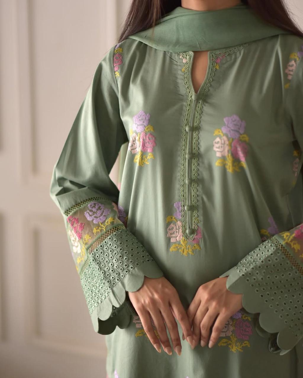 Pista – Embroidered Cotton 3-Piece Suit