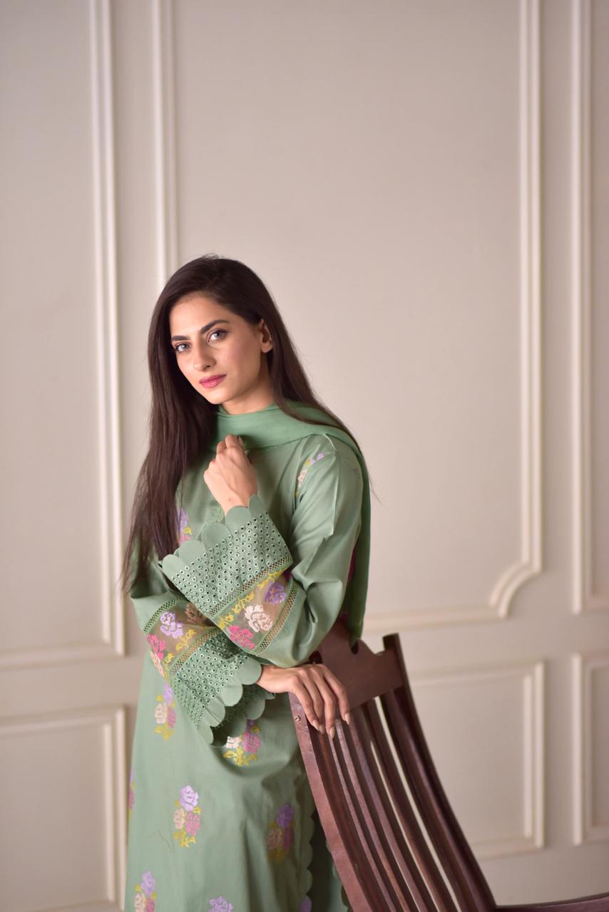 Pista – Embroidered Cotton 3-Piece Suit