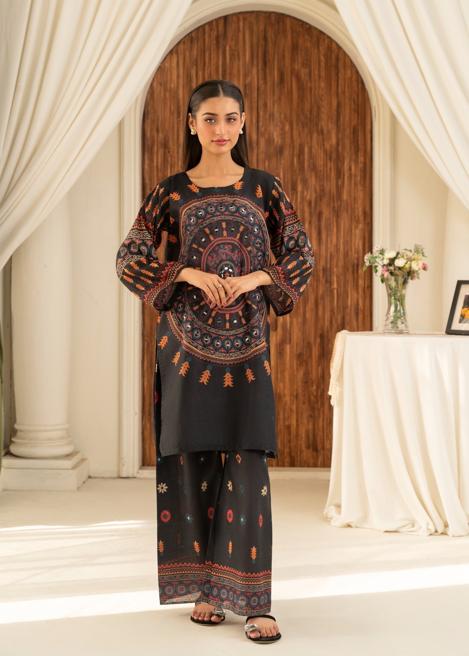 Matka – Black Digital Printed Lawn Kurta (2 Piece)
