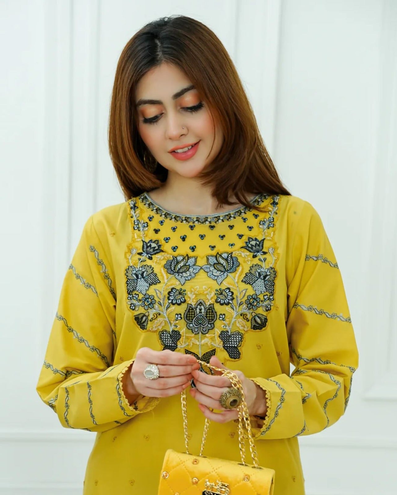 Shamsa – Embroidered Cotton 2-Piece Suit