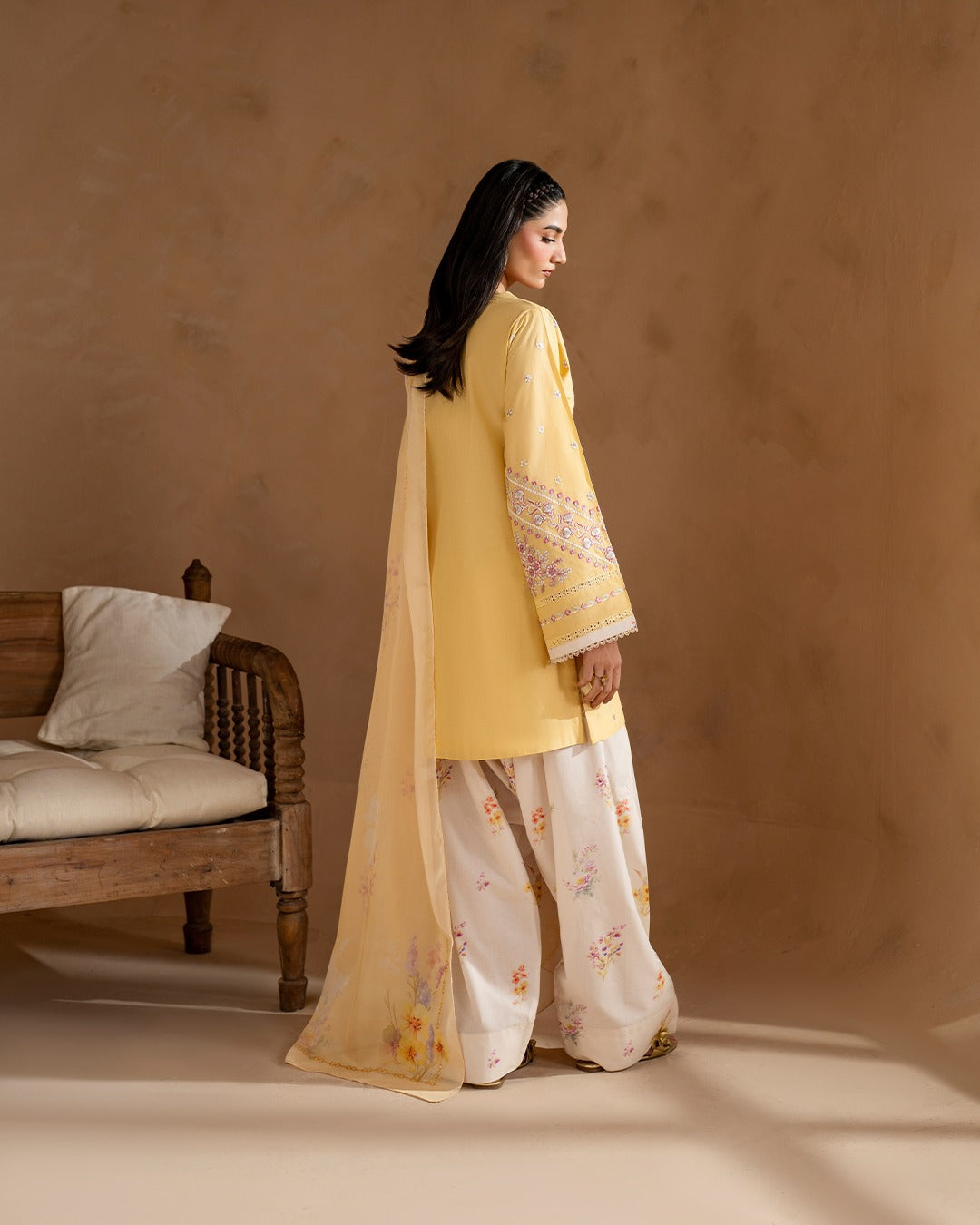 Lemon Blossom – Embroidered Cotton 3-Piece