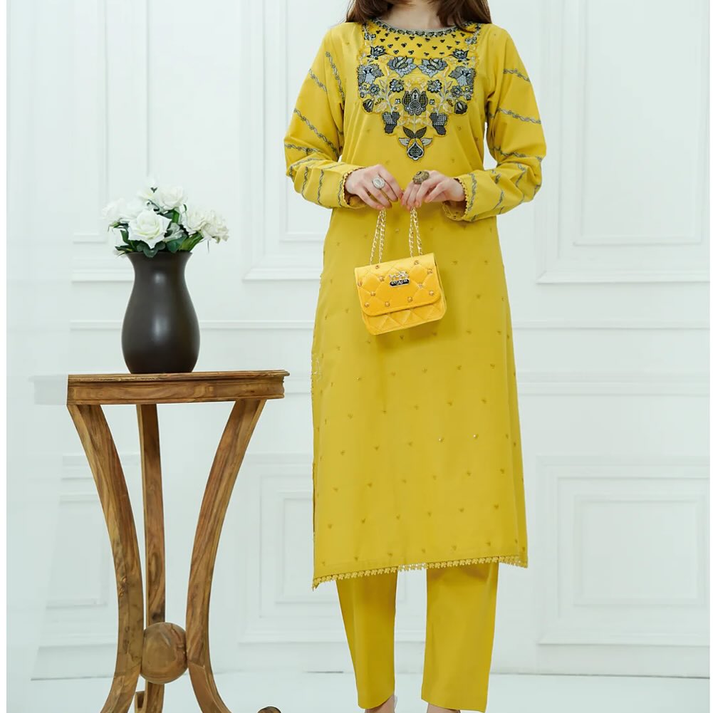 Shamsa – Embroidered Cotton 2-Piece Suit