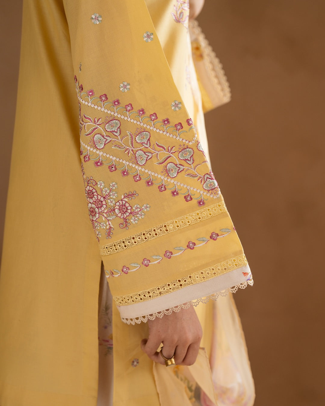 Lemon Blossom – Embroidered Cotton 3-Piece
